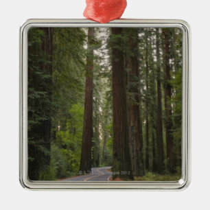 Ornamento De Metal EUA, Califórnia, estrada através da floresta 2 d