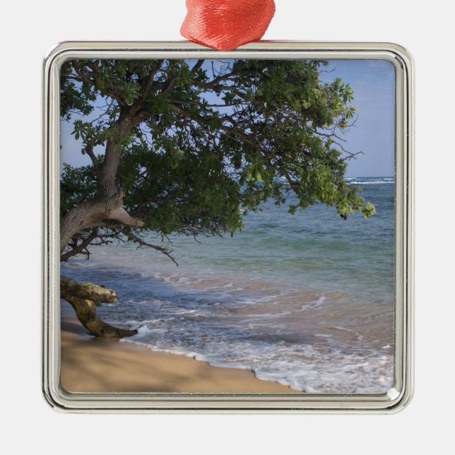 Ornamento De Metal EUA, Havaí, Kauai, cenário de praia. RF) (Frente)