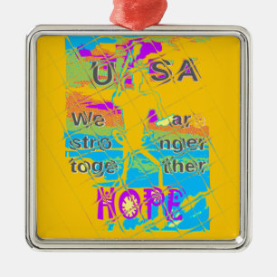 Ornamento De Metal EUA Hillary Hope Fortalece Juntos