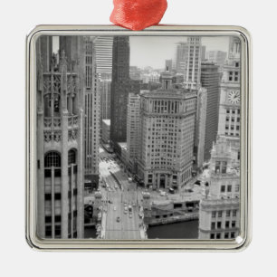 Ornamento De Metal EUA, IL, Chicago, Loop do Hotel