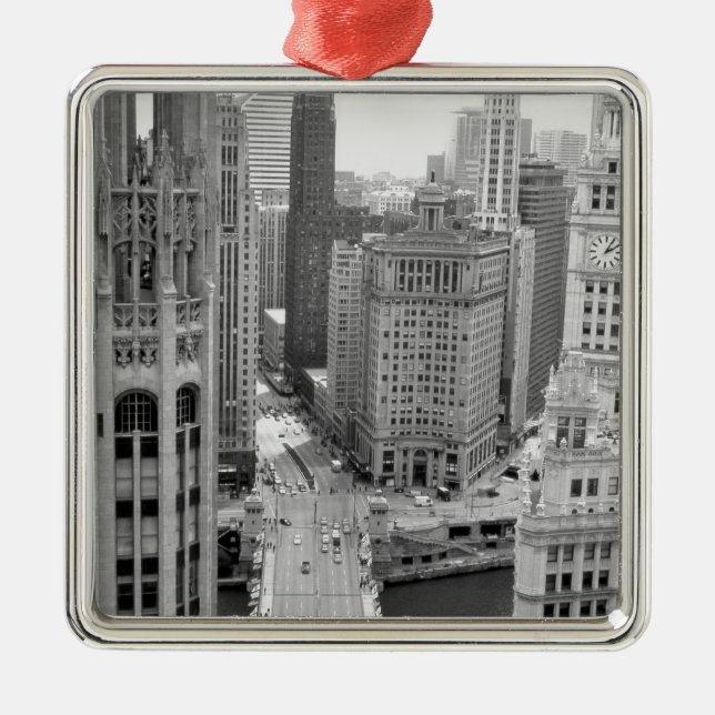 Ornamento De Metal EUA, IL, Chicago, Loop do Hotel (Frente)