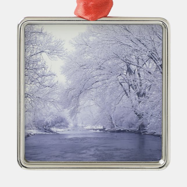 Ornamento De Metal EUA, Kentucky, Louisville. Neve coberta (Frente)