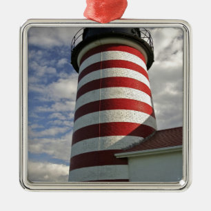 Ornamento De Metal EUA, Maine, Lubec. Farol West Quoddy Head