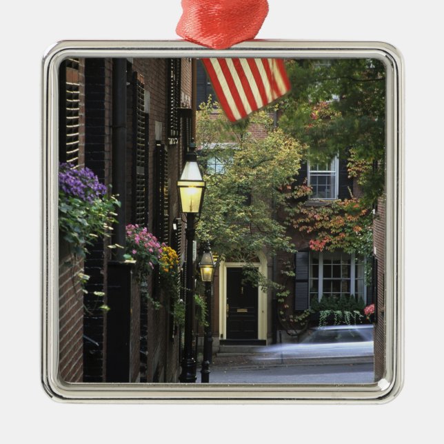 Ornamento De Metal EUA, Massachusetts, Boston, Beacon Hill. (Frente)