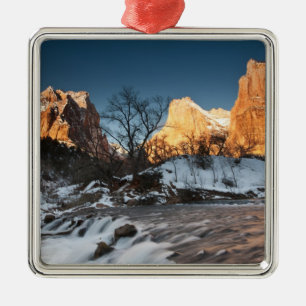 Ornamento De Metal EUA, Utah, Parque Nacional Zion. Nascer do sol na