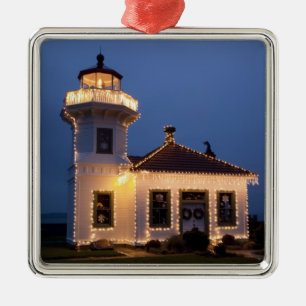 Ornamento De Metal EUA, Washington, Mukilteo. Farol de Mukilteo