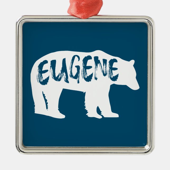Ornamento De Metal Eugene Oregon Bear (Frente)