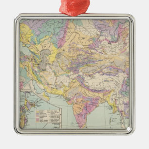 Ornamento De Metal Europa de Asien u - mapa do atlas de Ásia e de
