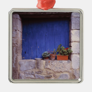 Ornamento De Metal Europa, França, Cereste. Uma porta azul adiciona c