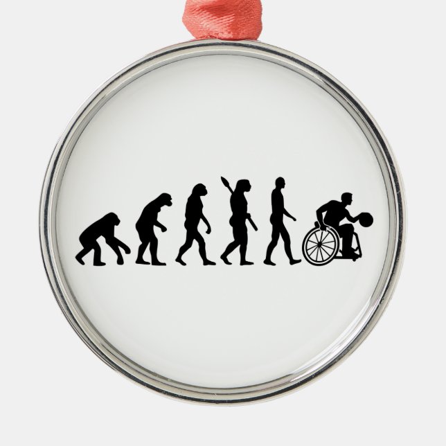 Ornamento De Metal Evolution wheelchair basketball (Frente)