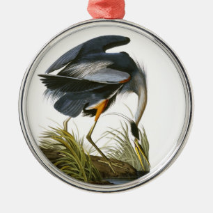 Ornamento De Metal Excelente Blue Heron, John James Audubon
