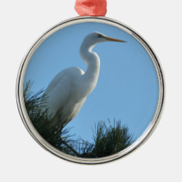 Ornamento De Metal Excelente Egret em Sunny Florida