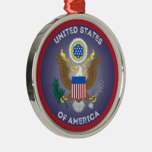 Ornamento De Metal Excelente Selo da Forma do Círculo dos Estados Uni