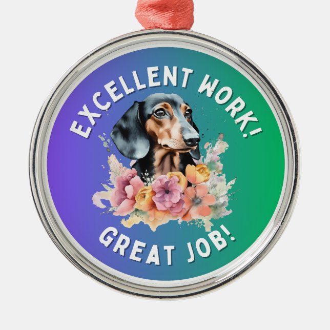 Ornamento De Metal Excelente Trabalho Dachshund (Frente)