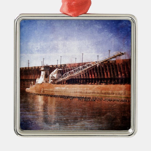 Ornamento De Metal Excelente Vintage, Lagos Freighter (Frente)