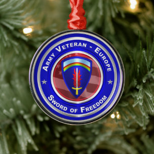Ornamento De Metal Exército Veterano-Europa Mantenha o Natal