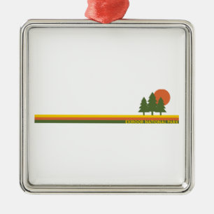 Ornamento De Metal Exmoor National Park Pine Trees Sun