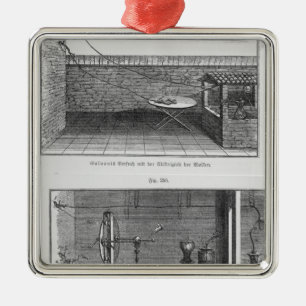 Ornamento De Metal Experiência em sapos por Louis Galvani