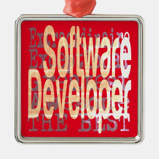 Ornamento De Metal Extraordinário do desenvolvedor de software (Frente)