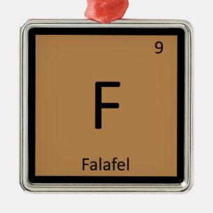 Ornamento De Metal F - Símbolo de Mesa periódica de química falafe