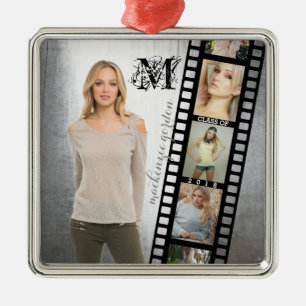 Ornamento De Metal Faça a seu próprio retrato superior o negativo d