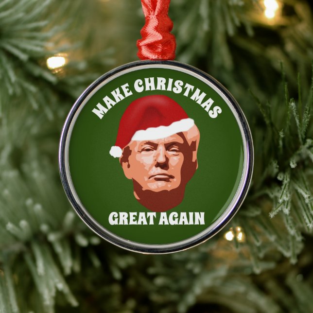 ORNAMENTO DE METAL FAÇA EXCELENTE DE NATAL DE NOVO, TRUMP SANTA HAT (Árvore)