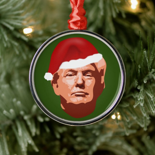 ORNAMENTO DE METAL FAÇA EXCELENTE DE NATAL NOVAMENTE TRUMP SANTA HAT  (Árvore)