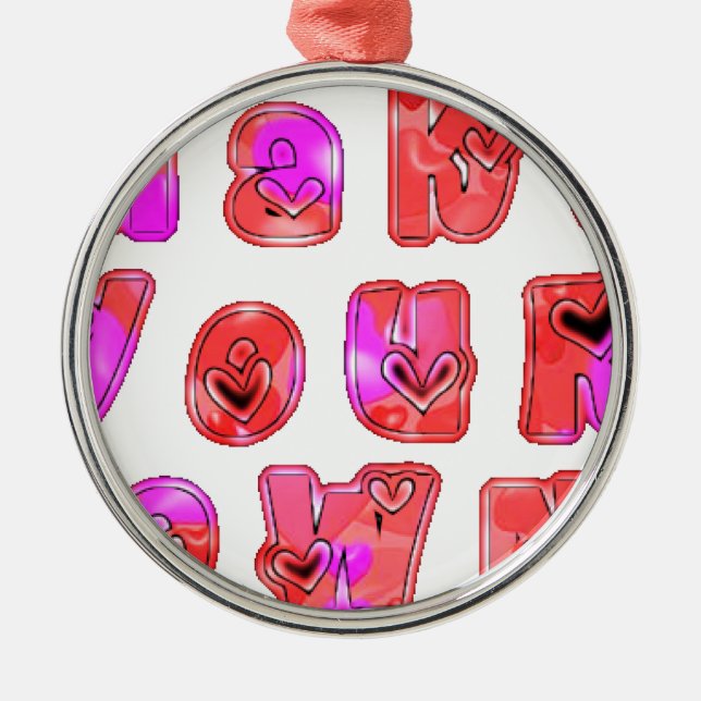 Ornamento De Metal Faça seu próprio coração Impressão (Frente)