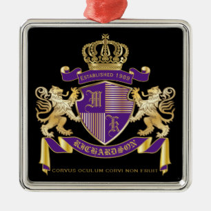 Ornamento De Metal Faça seu próprio emblema da coroa do monograma d