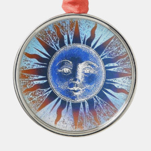 Ornamento De Metal Face Sun