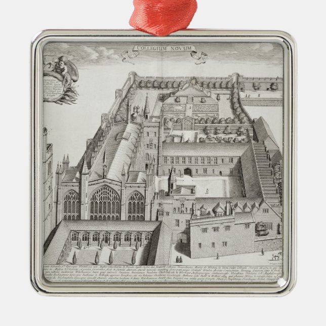 Ornamento De Metal Faculdade nova, Oxford, de "Oxonia Illustrata", (Frente)