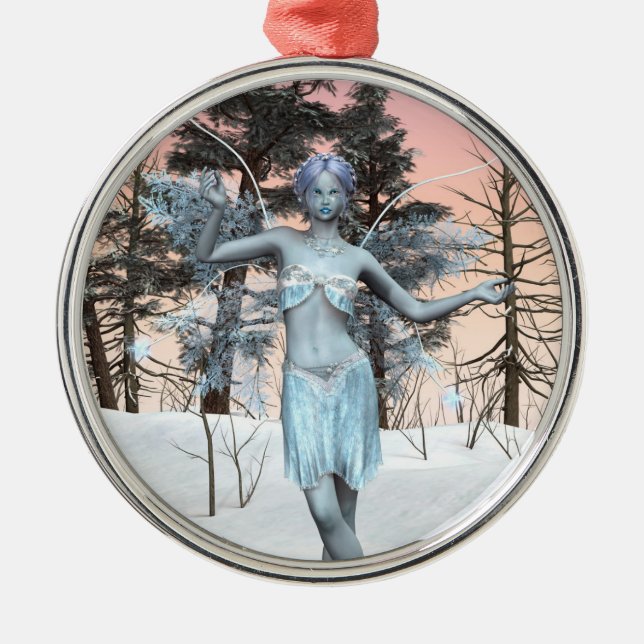 Ornamento De Metal Fada do Gelo (Frente)