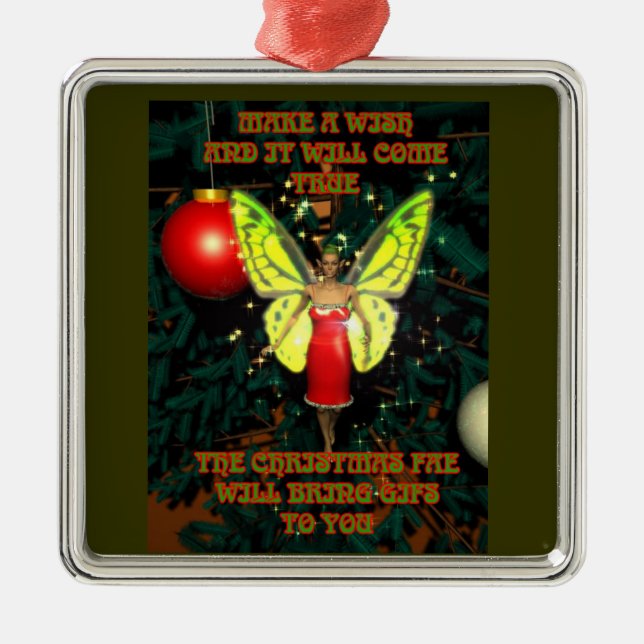 Ornamento De Metal Fada do Natal (Frente)