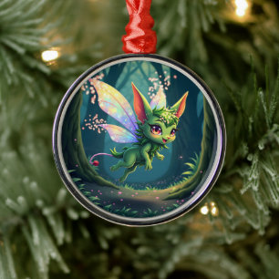 Ornamento De Metal Fada Encantada – Sprite da Floresta Mágica 