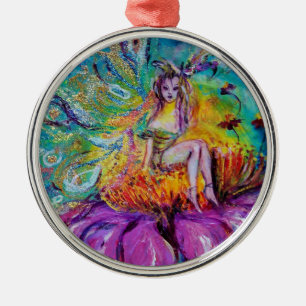 Ornamento De Metal FADA NA NOITE SAPPHIRE AZUL VIBRANTE Gema