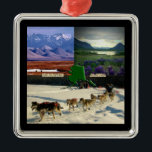 Ornamento De Metal Fairbanks, Alaska Collage<br><div class="desc">Colagem de Fairbanks com montanhas, água, e uma corrida de trenó de cachorro que faz Fairbanks tão excelente neste produto. ⭐ PERSONALIZAR este modelo com o seu trabalho de arte. ⭐ EDITÁ-lo ainda mais para fazer mais alterações. ⭐ TRANSFERIR este design para qualquer produto. Visite todas as minhas lojas em...</div>
