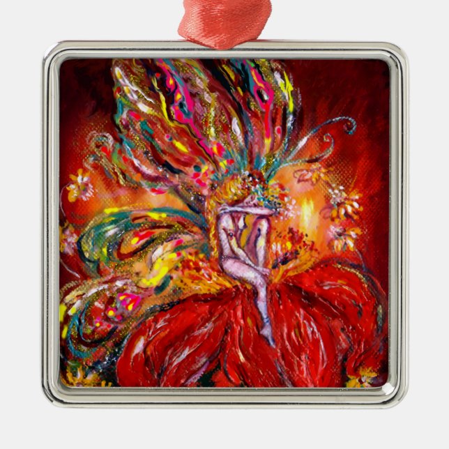ORNAMENTO DE METAL FAIRY IN RED (Frente)