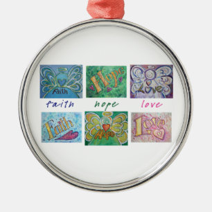 Ornamento De Metal Faith Hope Love Angel Art Ornament Pendente