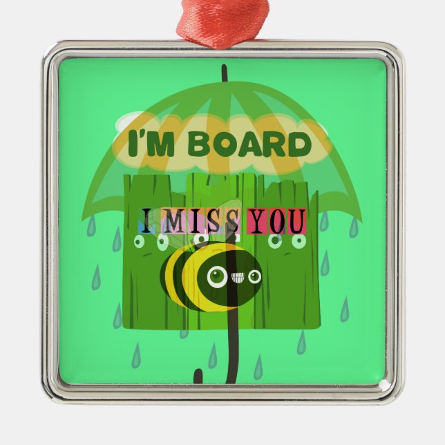 Ornamento De Metal Falando muito, sinto sua falta (Frente)