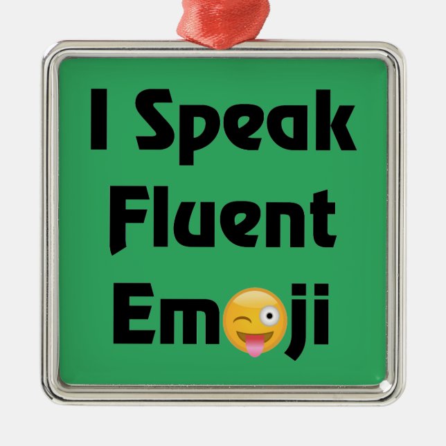 Ornamento De Metal Fale Emoji fluente (Frente)