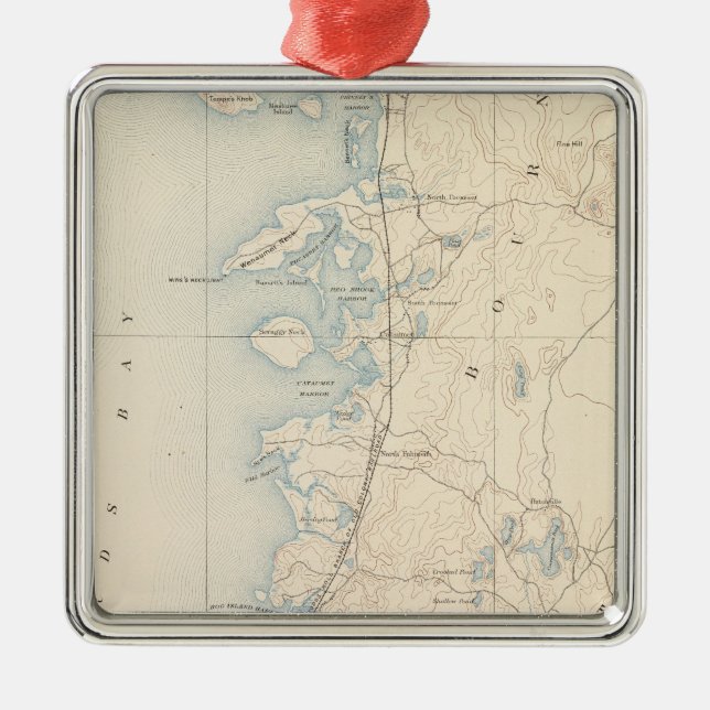 Ornamento De Metal Falmouth, Massachusetts (Frente)