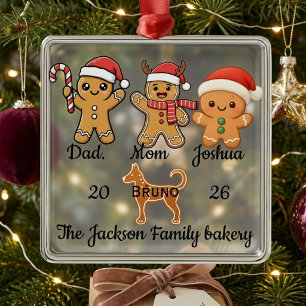 Ornamento De Metal Família de Biscoito de Gengibre Personalizada 2026