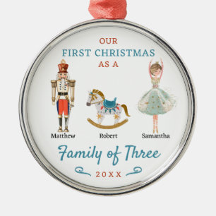 Ornamento De Metal Família Nutcracker do Primeiro Natal