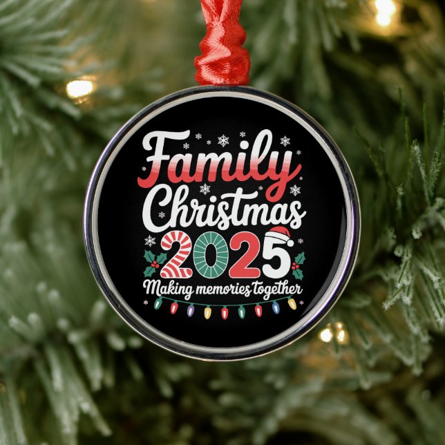 Ornamento De Metal Family Christmas 2025 Matching Outfit Xmas Squad  (Árvore)