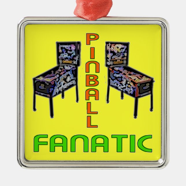 Ornamento De Metal Fanático do Pinball (Frente)