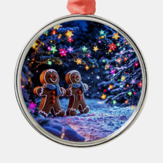 Ornamento De Metal Fantasia de neve com pão festivo