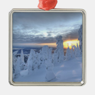 Ornamento De Metal Fantasmagorias de neve ao pôr do sol na Whitefish