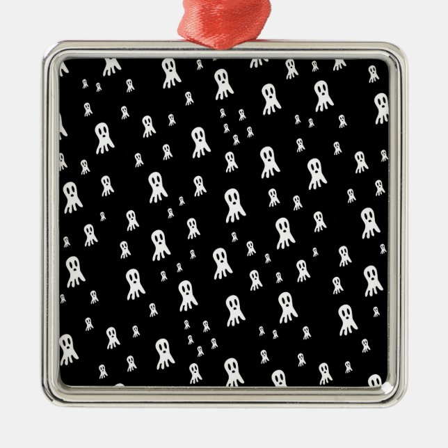 Ornamento De Metal Fantasmas do Dia das Bruxas Escuros (Frente)