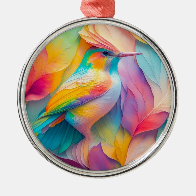 Ornamento De Metal Fantasy Birds Silk Bird (Frente)
