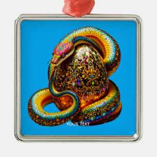 Ornamento De Metal Fantasy Cobra de Ovo Bonito Vibrante